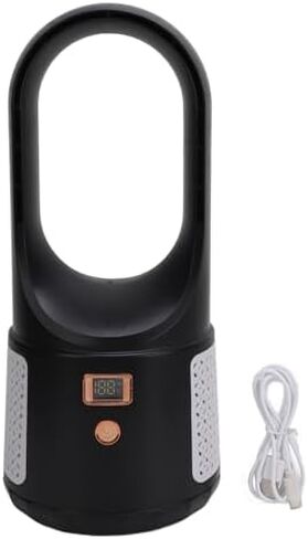 مروحة البرج بلا حدوث ، معجبين بمكتب USB ، مروحة محمولة ، 6 سرعات الرياح سهلة نظيفة ، مروحة تبريد محمولة هادئة مع شاشة LED لمكتب غرفة نوم المنزل (أسود) in Kuwait