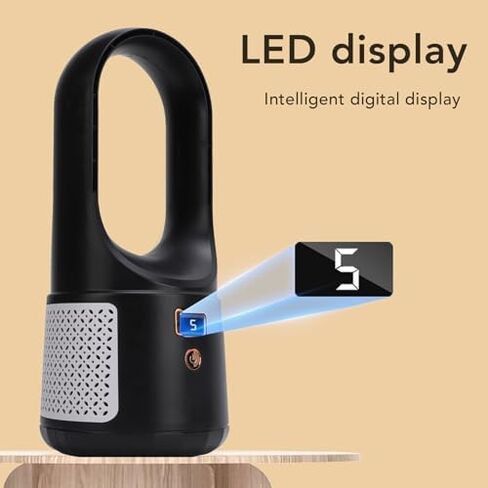 مروحة البرج بلا حدوث ، معجبين بمكتب USB ، مروحة محمولة ، 6 سرعات الرياح سهلة نظيفة ، مروحة تبريد محمولة هادئة مع شاشة LED لمكتب غرفة نوم المنزل (أسود) in Kuwait