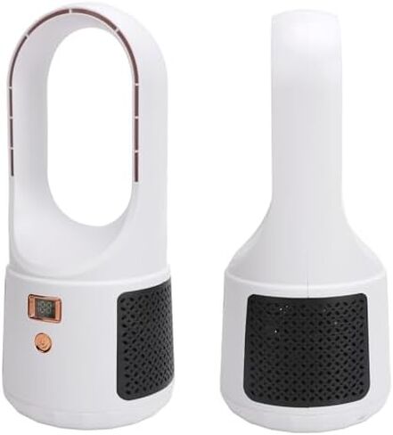 Bladeless Tower Fan,USB Desk Fan Portable Standing Fans,6 Speeds Wind Easy Clean,Quiet Portable Bladeless Cooling Fan with LED Display for Home Bedroom Office (Black) in Kuwait