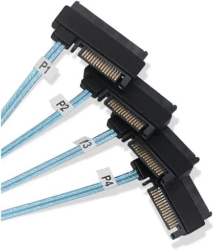 PCI-E Slimline S/AS 4.0 SFF-8654 8i to 8X SATA Cable 4X M1ni S/AS 29Pin SFF-8482 Computer Server Array Disk Cord Hub 6Gbps Rate(1m,8X to 8-SATA) in Saudi Arabia