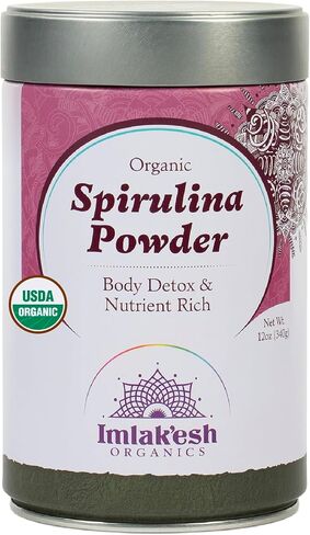 Imlak'esh Organics، مسحوق سبيرولينا (جرة زجاجية سعة 14 أونصة)، الطحالب الخضراء المزرقة — كيتو | باليو | نمت عضويا في تشيلي | خالي من الغلوتين | غير معدل وراثيًا in Saudi Arabia