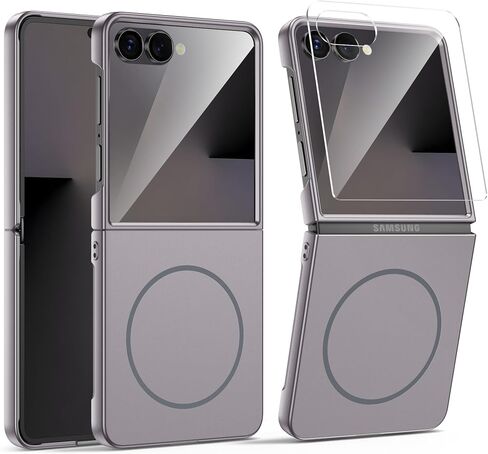 Magnetic for Samsung Galaxy Z Flip 7 Case, Compatible with MagSafe, Built-in Screen Protector, Flip7 Slim Hard Shockproof Phone Cover, Black in Kuwait