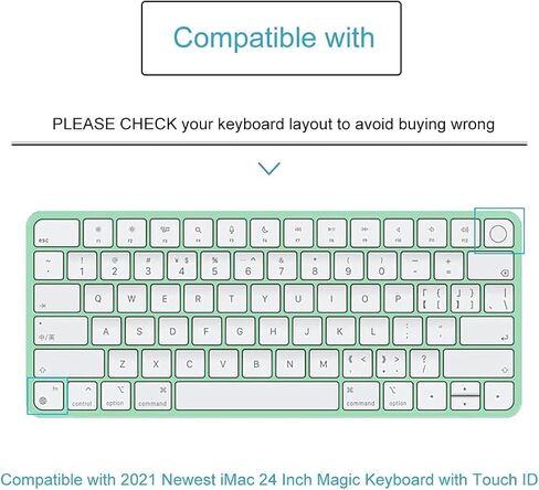 غطاء لوحة المفاتيح الجلد لعام 2023 2021 Apple IMAC 24 بوصة لوحة المفاتيح M3 M3 Chip ، Magic Keyboard MK293LL/A A2449 و MK2A3LL/A A2450 لوحة مفاتيح (Clear) in Saudi Arabia