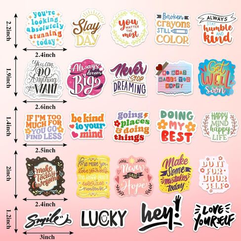 Motivational Stickers, 200pcs Inspirational Stickers for Water Bottles, Positive Affirmation Sticker for Journaling Scrapbooking, Waterproof Vinyl Laptop Quote Sticker for Adults Teens Women in Saudi Arabia