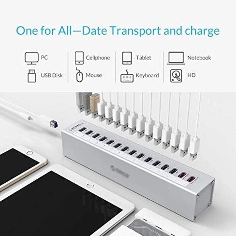 الألومنيوم 13 PORT Multi USB3.0 FLITITTER مع ميناء الطاقة المستقل 12V/5A 2 in Saudi Arabia