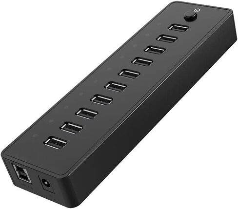 USB Hub 10 Port ABS USB2.0 مع محول الطاقة 12 فولت عالي السرعة in Saudi Arabia