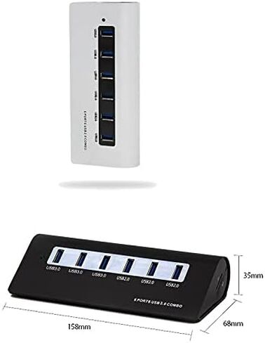 6 منفذ USB3.0 HUB نقطة واحدة ستة USB2.0/3.0 بطاقة الالتحام بطاقة الكمبيوتر كمبيوتر الكمبيوتر المحمول U Disk Multi-Port (اللون: الذهب) (أبيض) in Saudi Arabia