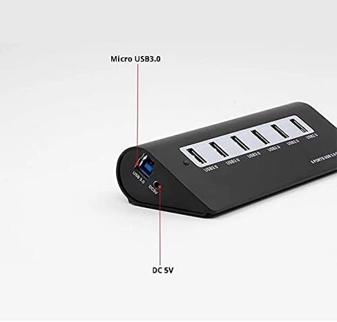 6 منفذ USB3.0 HUB نقطة واحدة ستة USB2.0/3.0 بطاقة الالتحام بطاقة الكمبيوتر كمبيوتر الكمبيوتر المحمول U Disk Multi-Port (اللون: الذهب) (أبيض) in Saudi Arabia