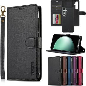 HAII for Samsung Galaxy S25 FE Case, 2 in1 Multifunctional Detachable Wallet Phone Case for Men Women with RFID Blocking Wrist Strap Shockproof Protective Case (Red) in Saudi Arabia