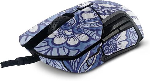 MightySkins Carbon Fiber Skin Compatible with SteelSeries Rival 5 Gaming Mouse - Flower Mandala | Protective, Durable Textured Carbon Fiber Finish | Easy to Apply and Change Styles | Made in The USA in Saudi Arabia
