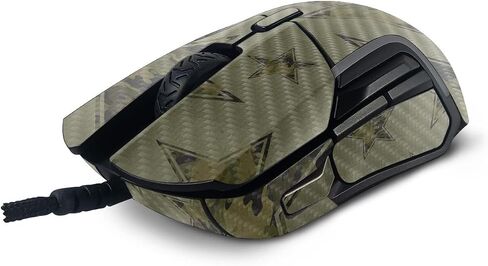 Mayyskins Carbon Carbon Skin متوافق مع منافسة الفولاذ 5 ألعاب الماوس - نجمة الجيش | واقي ، دائم من ألياف الكربون المحكم | من السهل تطبيق وتغيير الأنماط | صنع في الولايات المتحدة in Saudi Arabia