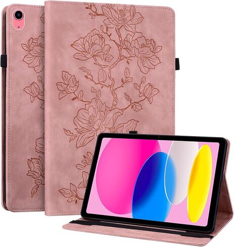 Case for iPad 9th Generation (2021) / 8th Generation (2020) / 7th Gen (2019) 10.2 Inch, Auto Wake/Sleep Slim PU Leather Folio Cover with Multi-Angle Stand and Pen Holder, Pink in Saudi Arabia