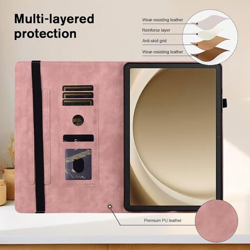 Case for iPad 9th Generation (2021) / 8th Generation (2020) / 7th Gen (2019) 10.2 Inch, Auto Wake/Sleep Slim PU Leather Folio Cover with Multi-Angle Stand and Pen Holder, Pink in Saudi Arabia