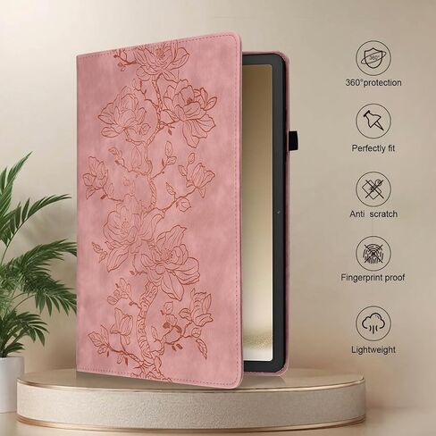 Case for iPad 9th Generation (2021) / 8th Generation (2020) / 7th Gen (2019) 10.2 Inch, Auto Wake/Sleep Slim PU Leather Folio Cover with Multi-Angle Stand and Pen Holder, Pink in Saudi Arabia
