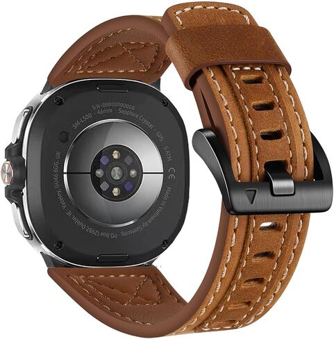 Leather Band Compatible SAMSUNG Galaxy Watch 8 40mm 44mm/8 Classic 46mm Watch Bands 2025, Top Genuine Leather Watch Straps Wristband for Men and Women in Kuwait