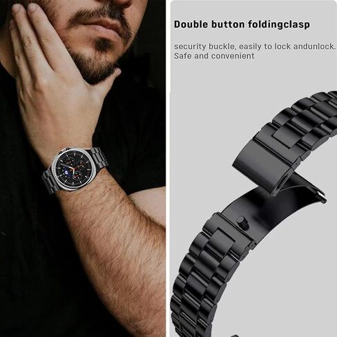 العصابات المعدنية لـ Galaxy Watch 8 Classic Band 46mm/Samung Galaxy Watch 8 40mm/44mm 2025 ، واحدة نقرة واحدة in Saudi Arabia