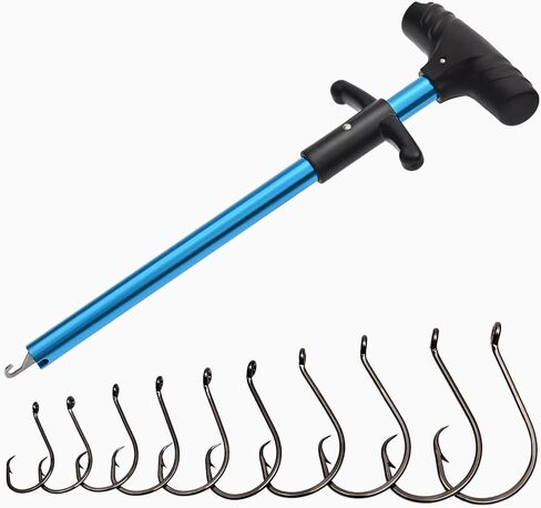 50Pcs Circle Hooks with Fishing Hook Remover, Super Sharp and Offset Catfish Octopus Circle Hooks for Saltwater and Freshwater, Nickel Coated High Carbon Steel, Sizes #1-8/0 in Saudi Arabia