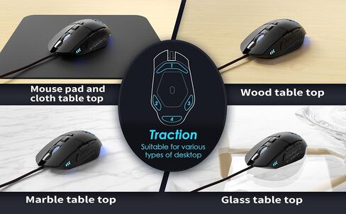 CYD C306 Wired Mouse for Gaming, Computer Mice Lightweight Gaming Mouse with Honeycomb Shell, 6 Adjustable DPI Up to 12800, 7 Programmable Buttons, RGB Backlit Ergonomic Design in Kuwait