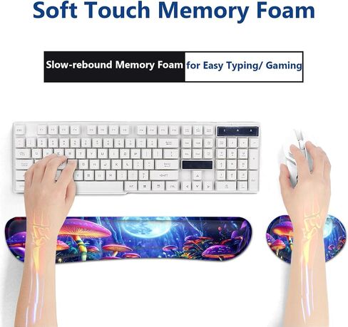 Large Mouse Pad + Keyboard Wrist Rest Set, Extended Gaming Mousepad (31.5X11.8 inch) with Non-Slip Rubber, Ergonomics Memory Foam Mouse Wrist Rest Support, Cute Penguin, White XXL Desk Pad in Saudi Arabia