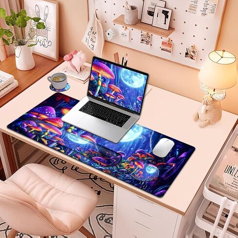 Large Mouse Pad + Keyboard Wrist Rest Set, Extended Gaming Mousepad (31.5X11.8 inch) with Non-Slip Rubber, Ergonomics Memory Foam Mouse Wrist Rest Support, Cute Penguin, White XXL Desk Pad in Saudi Arabia