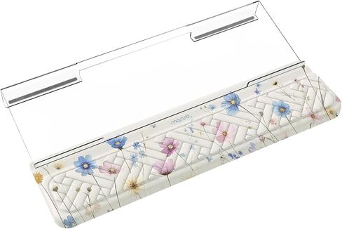 Mosiso Wrist Rest for Keyboard and Keyboard Stand Set ، Cosmos Flowers Flowers Ergonomic Wrist Rest ، وسادة خطوط المنسوجة غير المنسوجة مع حامل أكريليك سهل الطباعة للمكتب منزل ، أبيض in Saudi Arabia