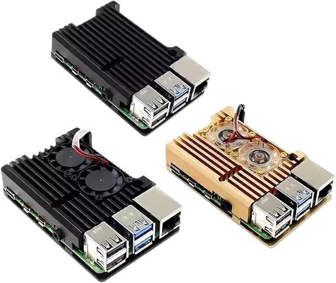 PI 4 3 B 3B Plus ALUMINIM مع حاوية قذيفة المعادن المزدوجة للتبريد لنموذج RPI 4 3 in Kuwait