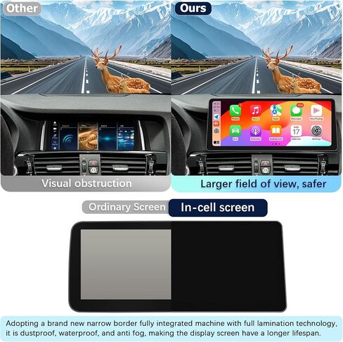 Ultra Narrow 12.3-inch 1920 * 720 Car Radio for BMW X3 F25 X4 F26 NBT Carplay Android Auto Multimedia Audio Stereo Upgrade Touch Screen Bluetooth(Linux NBT System) in Kuwait