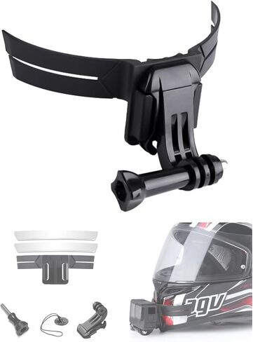 Motorcycle Helment Cons Mount for GoPro ، وأطقم حزام الذقن السريعة مع منصات لاصقة ، وملحقات لـ DJI Osmo لـ Insta360 ومعظم كاميرات الحركة in Saudi Arabia