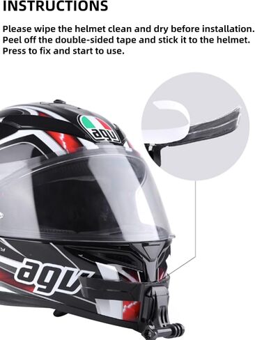 Motorcycle Helment Cons Mount for GoPro ، وأطقم حزام الذقن السريعة مع منصات لاصقة ، وملحقات لـ DJI Osmo لـ Insta360 ومعظم كاميرات الحركة in Saudi Arabia