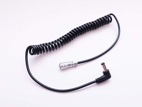 DC Angled 5.5/2.5mm Power Cable Coiled Cable for BMPCC 4K Blackmagic Pocket Cinema Camera, weipu 2pin in Kuwait