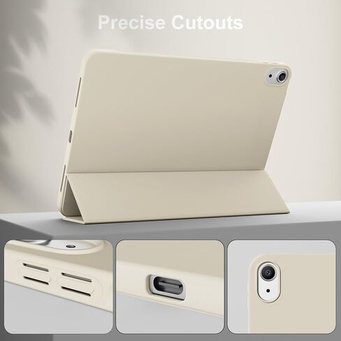 حالة لجهاز iPad (A16) 11 بوصة 2025/iPad 10th Generation 10.9 بوصة 2022 ، وغطاء واقعي خفيف وخفيف ، وغطاء ثلاثي المتقدم ، وظهر TPU الناعم ، ودعم اللمس ، والاستيقاظ التلقائي/النوم ، الكريم الأبيض in Kuwait