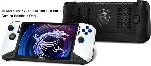 حالة وقائية لـ MSI Handheld Claw 8 AI+ A2VM Polar Tempest Edition فقط ، تغطية القبضة TPU الإكسسوارات مع قبضة و Kickstand من أجل MSI Claw 8 Polar Tempest (White) in Kuwait