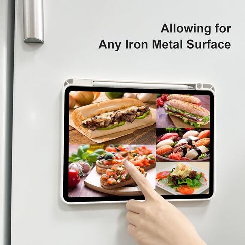 حالة لـ iPad Pro 11 بوصة M4 (2024 ، الجيل الخامس) ، غطاء مغناطيسي قابل للإزالة وقابل للفصل مع حامل قلم رصاص ، حامل قابل للتعديل ، زاوية ثلاثية ، أبيض ثلاثي ، أبيض in Kuwait