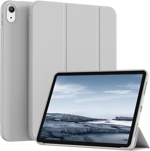 حالة لجهاز iPad (A16) 11 بوصة 2025/iPad 10th Generation 10.9 بوصة 2022 ، وغطاء واقعي خفيف وخفيف ، وغطاء ثلاثي المتقدم ، وظهر TPU الناعم ، ودعم اللمس ، والاستيقاظ التلقائي/النوم ، الكريم الأبيض in Kuwait