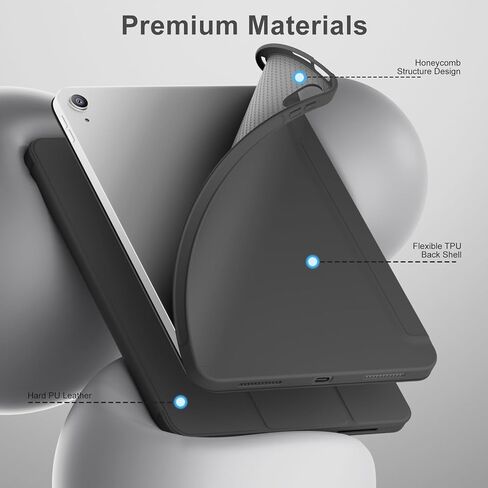 حالة لجهاز iPad (A16) 11 بوصة 2025/iPad 10th Generation 10.9 بوصة 2022 ، وغطاء واقعي خفيف وخفيف ، وغطاء ثلاثي المتقدم ، وظهر TPU الناعم ، ودعم اللمس ، والاستيقاظ التلقائي/النوم ، الكريم الأبيض in Kuwait