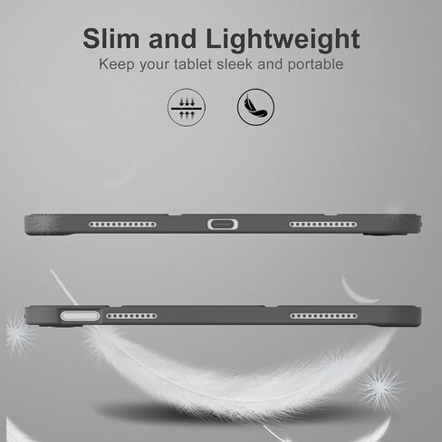 حالة لجهاز iPad (A16) 11 بوصة 2025/iPad 10th Generation 10.9 بوصة 2022 ، وغطاء واقعي خفيف وخفيف ، وغطاء ثلاثي المتقدم ، وظهر TPU الناعم ، ودعم اللمس ، والاستيقاظ التلقائي/النوم ، الكريم الأبيض in Kuwait