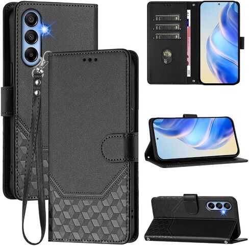 بالنسبة إلى Galaxy A15 5G Phone Case Wallet ، فتحات حامل بطاقة حظر RFID ، وقفص جلدي لـ Samsung A15 5G ، حزام المعصم ، الوجه الوقائي المغناطيسي Cover Phone Case Gen for Galaxy A15 5G -Black in Saudi Arabia
