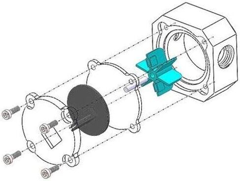 Barrow LRC 2.0 الإصدار G1/4 "RGB Flow Meter - Clear/Sapphire Blue in Saudi Arabia