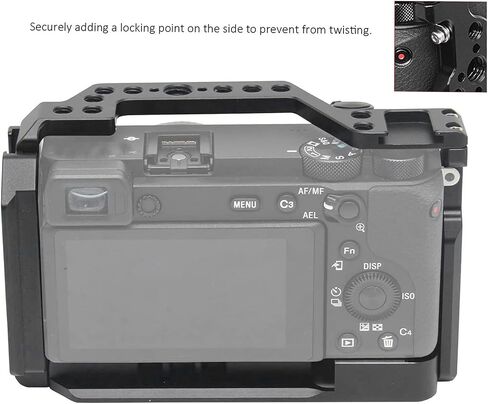 DENASH CAMERA CAGE RABBIT CAGE ، سبيكة الألومنيوم المصنعة CNC لكاميرا SLR ، قفص الأرانب ، المقاومة ، جوفاء أسود مع مفتاح سداسي لأضواء الفيديو من أجل in Saudi Arabia