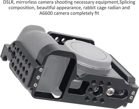 DENASH CAMERA CAGE RABBIT CAGE ، سبيكة الألومنيوم المصنعة CNC لكاميرا SLR ، قفص الأرانب ، المقاومة ، جوفاء أسود مع مفتاح سداسي لأضواء الفيديو من أجل in Saudi Arabia