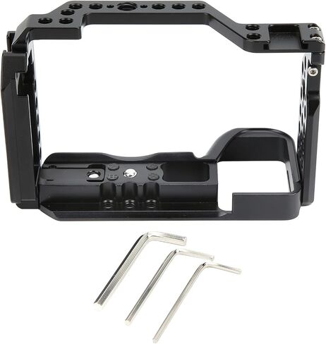 DENASH CAMERA CAGE RABBIT CAGE ، سبيكة الألومنيوم المصنعة CNC لكاميرا SLR ، قفص الأرانب ، المقاومة ، جوفاء أسود مع مفتاح سداسي لأضواء الفيديو من أجل in Saudi Arabia