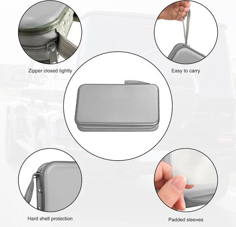 Car DVD Case, 96 Capacity CD Case Organizer Portable Hard Plastic DVD Storage Holder, CD Disc Storage Wallet Organizer for Vehicle Home Office Travel, Car Accessories (Gray) in Kuwait