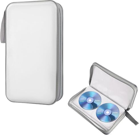 Car DVD Case, 96 Capacity CD Case Organizer Portable Hard Plastic DVD Storage Holder, CD Disc Storage Wallet Organizer for Vehicle Home Office Travel, Car Accessories (Gray) in Kuwait