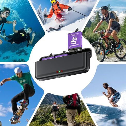 Palogreen Osmo Action Extreme Battery Plus 2-Pack (2250 MAH) توافق DJI Osmo 360 ، Osmo Action 5 Pro ، Osmo Action 4 ، Osmo Action 3 مع شاحن سريع ثلاثي القنوات in Kuwait
