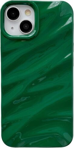 CaseAtive for iPhone 14 Case ، Water Ripple Pattern Curly Wave Shape Soft Phone (Wine Red) in Kuwait