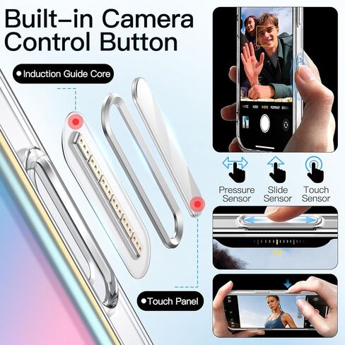 Jetech Iridescent Case لـ iPhone 16 Pro Max 6.9 بوصة مع زر التحكم في الكاميرا ، متوافق مع Magsafe ، وتصميم فريد وجمالي لطيف ، وغطاء شفاف ملون (قزحية) in Kuwait