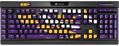 Skinit Decal بشرة أخرى متوافقة مع لوحة مفاتيح K95 RGB Platinum Mechanical Gaming - تصميم شعار LSU Tiger Eye المرخص رسميًا in Kuwait