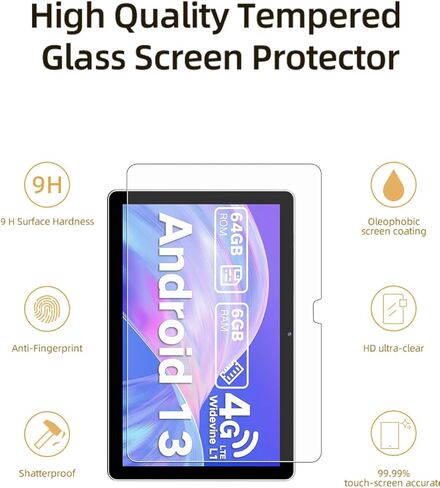 بالنسبة إلى Nintaus AP32 Android 13 Octa-Core Tablet 10.1 بوصة 2024 واقي الشاشة ، Wuniak Heriak Glass Film Anti-Scratch High Touch Sensitivity ، 2 Pack in Kuwait