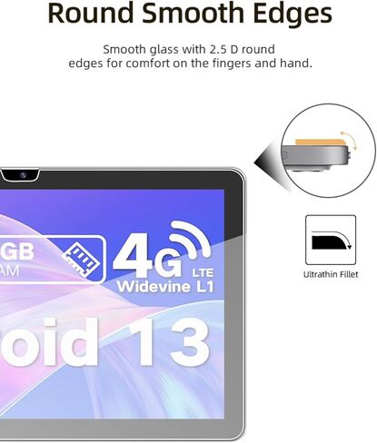 بالنسبة إلى Nintaus AP32 Android 13 Octa-Core Tablet 10.1 بوصة 2024 واقي الشاشة ، Wuniak Heriak Glass Film Anti-Scratch High Touch Sensitivity ، 2 Pack in Kuwait