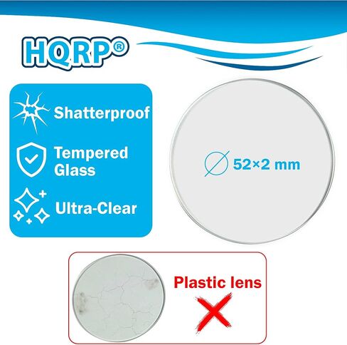 HQRP Glass Lens استبدال مصابيح Maglite C أو D Cell Cell Frganing ، 52 × 2 مم ، عدسة زجاجية D مقسّمة ومقاومة للتشويش ، فائقة ، حزمة واحدة in Saudi Arabia